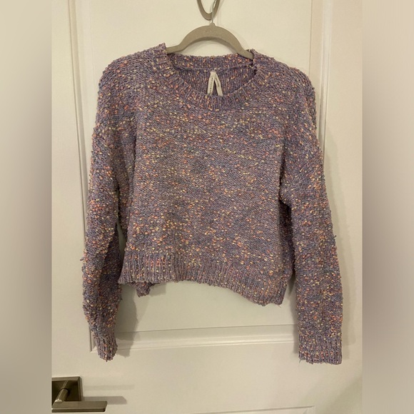 Cozy purple chenille cropped sweater - Picture 1 of 3